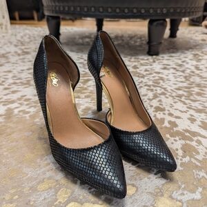 Black Textured Heels